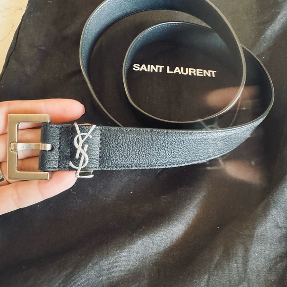 Women’s size 85 saint laurent belt ysl black - Picture 1 of 3